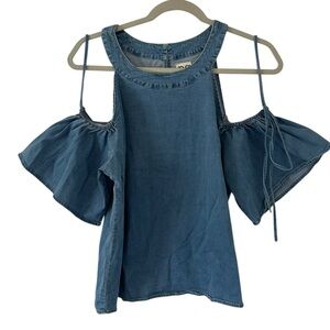 Light Blue Wash PP LA Top Shirt Denim Style Boutique Design Women’s Size Large!